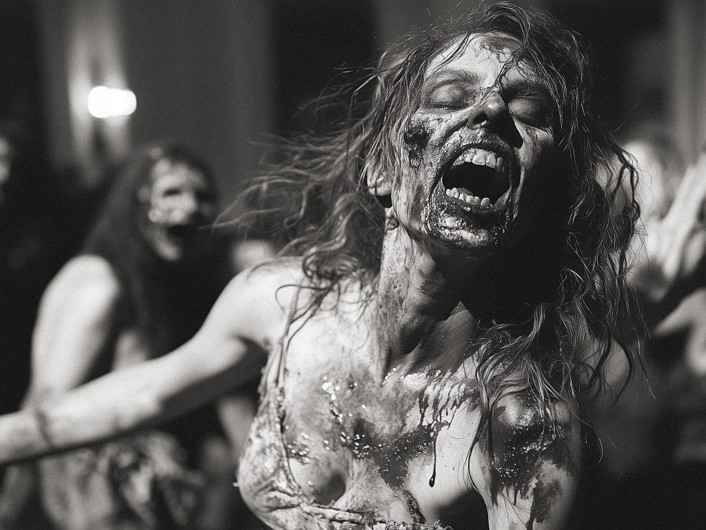 Woman in zombie costume, attending the Orlando Zombie ball, hosted by Orlando Weekly.